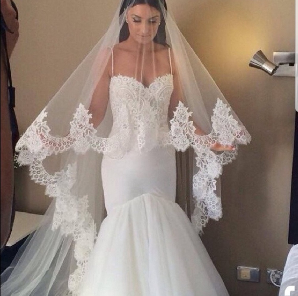 Cathedral lace embellished veil